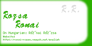 rozsa ronai business card